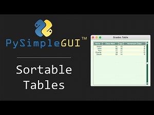 PySimpleGUI - Sortable Tables