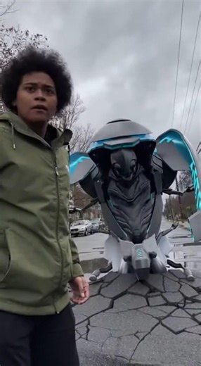 High-Tech Alien Pod Landing on Suburban Street! #space #alien #street