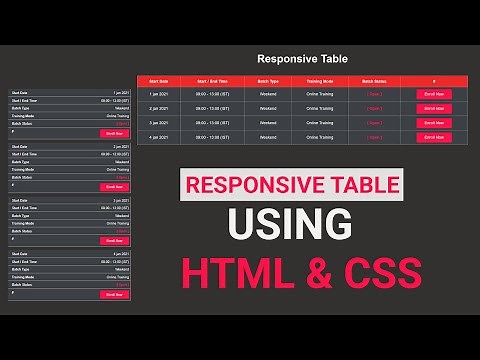 How To Create Responsive Table In HTML & CSS || How To Make Responsive Table Using HTML & CSS