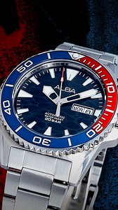 The 2024 ALBA active sports watch collection introduces a new automatic self-winding diver inspired design that strikes a balance between functionalities and the beauty of marine nautical style aesthetics. This stylish new design looks and feels authentic, is powered by the movement of the wrist, and can be wound manually without the need to replace batteries. Model# A3B017X1 #ALBA #Albawatches | Alba Watches