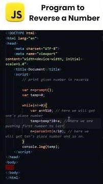 Reverse a Number in JavaScript | Easy Program & Logic Explained