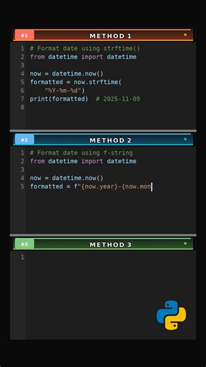 Format Date via 3 Methods #programming