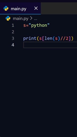 Print middle char in string using Python #coding #python #programming