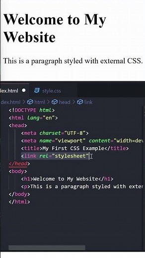 Learn How to link CSS to HTML in VS Code. Html tutorial #whatishtml #html #linkcsstohtml