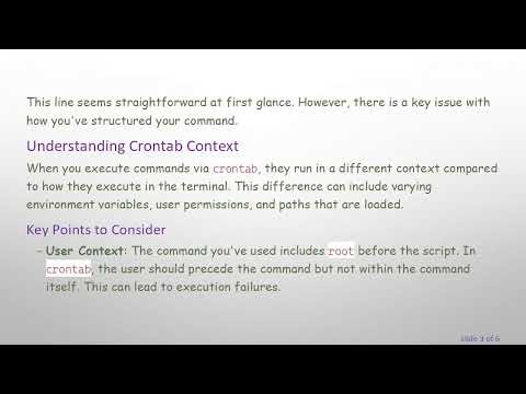 Why Does My Bash Script Work in a Terminal, but Not with Crontab?
