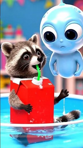 Baby Alien Reacts to Cute Raccoon Video