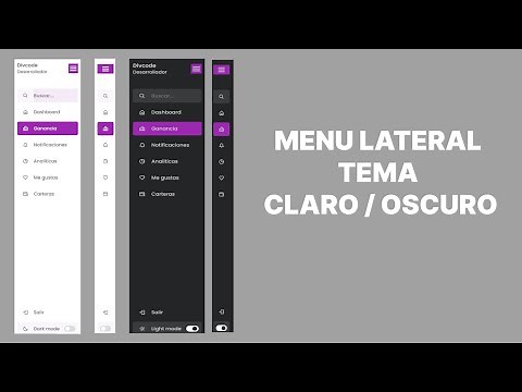 como HACER un MENU LATERAL en HTML CSS y JAVASCRIPT TEMA (OSCURO y CLARO) 😱