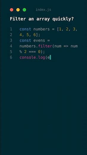 Master Array Filtering in JS — One Line Magic! #JavaScript #CodingTips