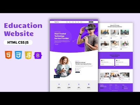 Build a Modern Education Website Using HTML CSS JavaScript | Free Source Code