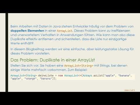 Wie man wiederholte Elemente in einer ArrayList in Java einfach entfernt