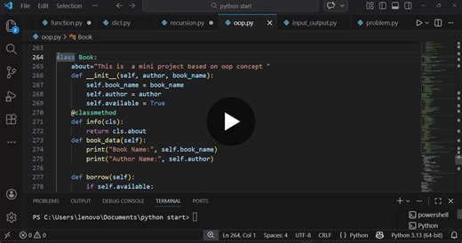 #python #oop #programming #beginnerproject #learning #softwaredevelopment | Govardhan Velturi