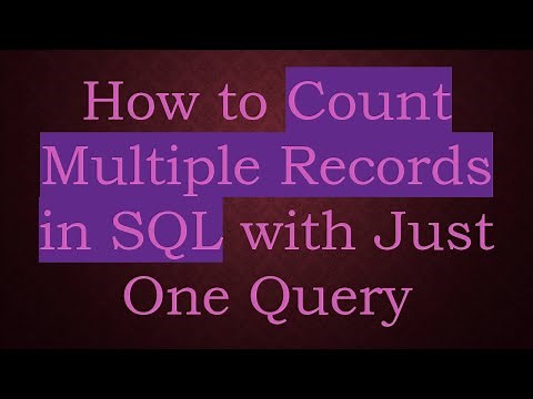 How to Count Multiple Records in SQL with Just One Query