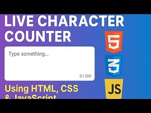 Live Character Counter Using HTML, CSS & JavaScript | Real-Time Textarea Counter Project