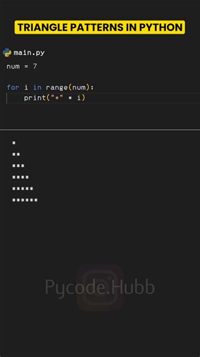 Akash • Python & Tech Enthusiast 🚀 on Instagram: "Triangle Pattern In Python"