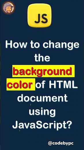 How to change the background color of HTML document using JavaScript #shorts #javascript
