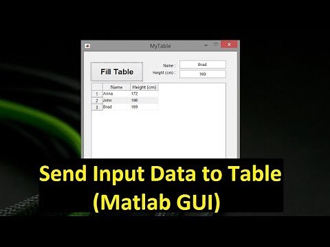 Filling GUI Table Data [MATLAB GUI Tutorial]