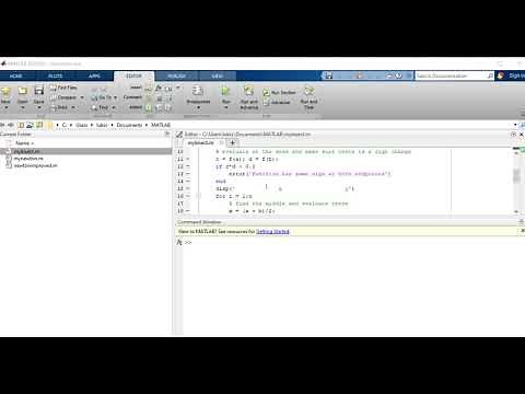 Bisection Method in MATLAB
