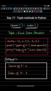 Day 17 Python | Tuple count & index Methods