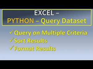 Excel Python Query Dataset
