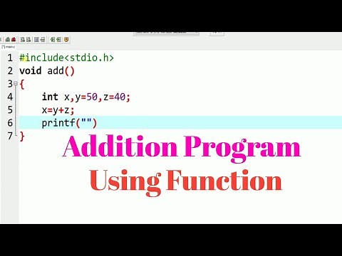 Add two numbers using Function C Programing | Addition Program using Function C Programing