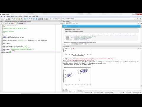 Old Faithful Python/Spyder/Numpy/Matplotlib Tutorial