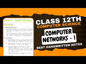 Computer Networks Part 1 Notes PDF || Class 12th Computer Science Handwritten Notes