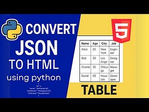 Convert JSON to HTML Using Python | JSON to HTML Table Tutorial for Beginner