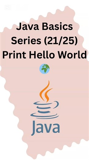 Java Basics Series (21/25) 🌍Your first Java program.#Java #Beginner#shorts #shortvideo