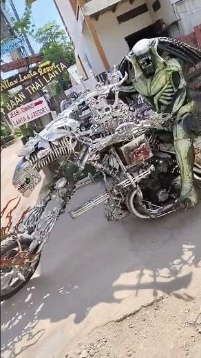 This Predator Alien Motorcycle Is Built From Scrap You Won’t Believe It’s Real 🏍️ #Shorts