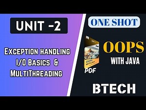 oops with Java Unit 2 oneshot|Exception Handling & Multithreading|AKTU |Object oriented programming