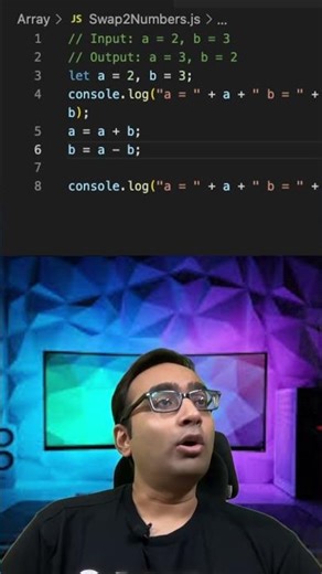 Swap 2 Numbers Without Using a Third Variable in JavaScript 🔥 | #interview #tricks