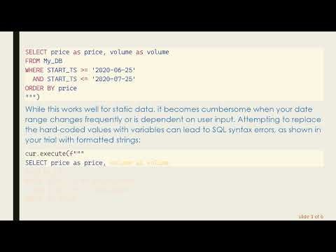 How to Insert Variables into SQL Queries in Python