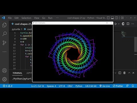 Python Turtle Graphics - 31 | Cool Shape Drawing | Python Turtle Coding Video | Learnonpy |