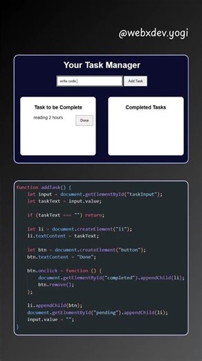 👨🏻‍💻 Task manager, small project using | Javascript | Css | Html