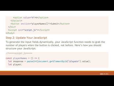 Dynamically Create Input Fields with JavaScript from a Select Element