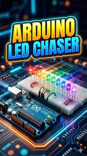 Arduino LED Chaser Project 🔥 | Running Rainbow LEDs Using Arduino | Beginner Friendly ‪@Arduino‬