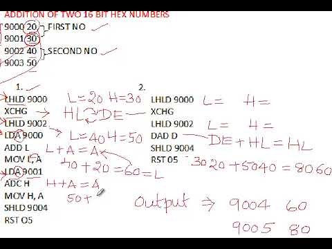 2-16 bit addition in 8085 microprocessor language.