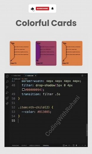 Beautiful Colorful Cards UI Design — HTML & CSS Tutorial #frontendcourse #webdesign #coding