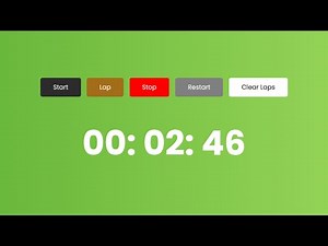 Stopwatch JavaScript with HTML CSS | HTML CSS JavaScript Stopwatch ‪@raselcoder‬