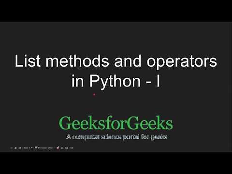 Python Programming Tutorial | List Methods - Part 1 | GeeksforGeeks