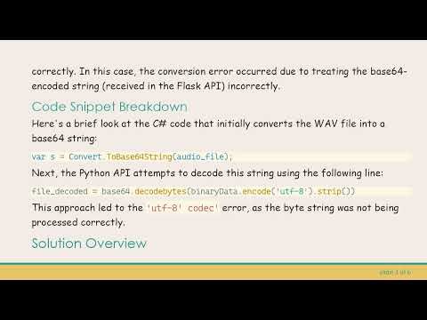 Resolving the utf-8 Codec Error in Python When Decoding Base64 WAV Files