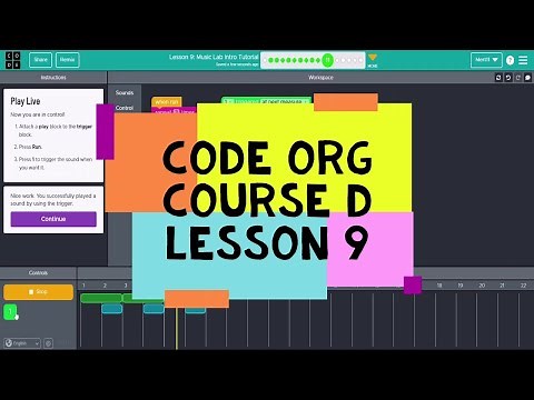 Code.org Course D Lesson 9 Music Lab Intro Tutorial