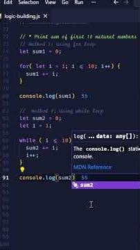 Print sum of first 10 natural numbers #javascript