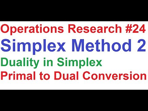 Operations Research Tutorial #24: Simplex Method 2_Primal Simplex to Dual Simplex Problem Conversion