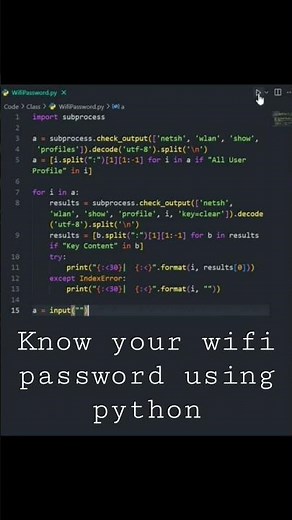 Know Your WIFI passwords using python programming language #python #wifi