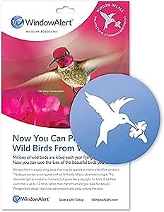 WindowAlert Hummingbird Anti-Collision Decal - UV-Reflective Window Decal to Protect Wild Birds from Glass Collisions - Made in The USA
