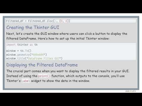 Displaying a Filtered DataFrame in a Tkinter GUI