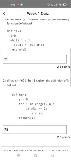 Programming, Data Structures And Algorithms Using Python WEEK 1 KEY NPTEL 2026