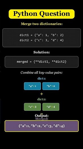 Merge two dictionaries in python #python #pythonforbeginners #pythonprogramming