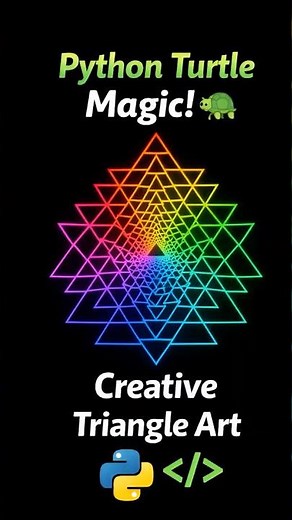 Triangle Art Using Python Turtle 🔺 | Creative Coding Pattern for Beginners #coding #python#shorts